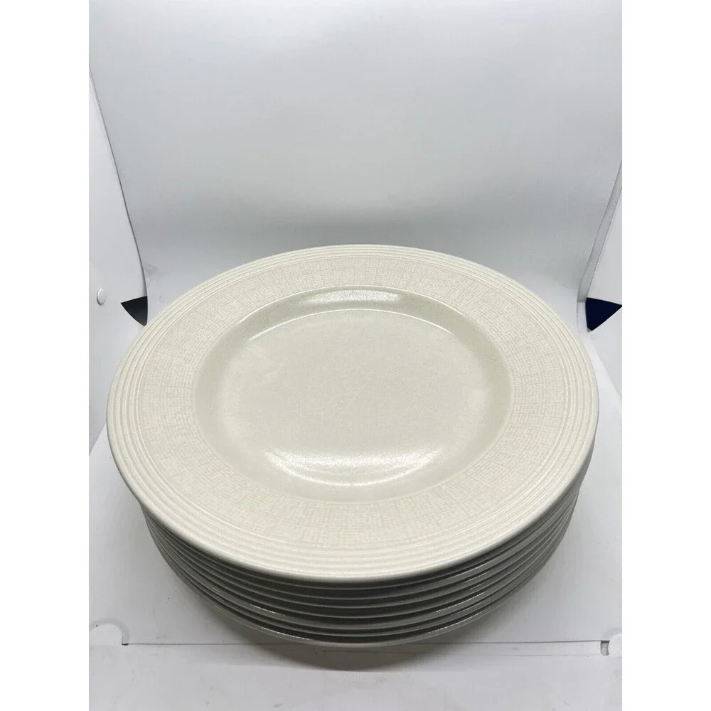 Wedgwood 'Paul Costello' 11.125 inch Plates in Limestone x 8